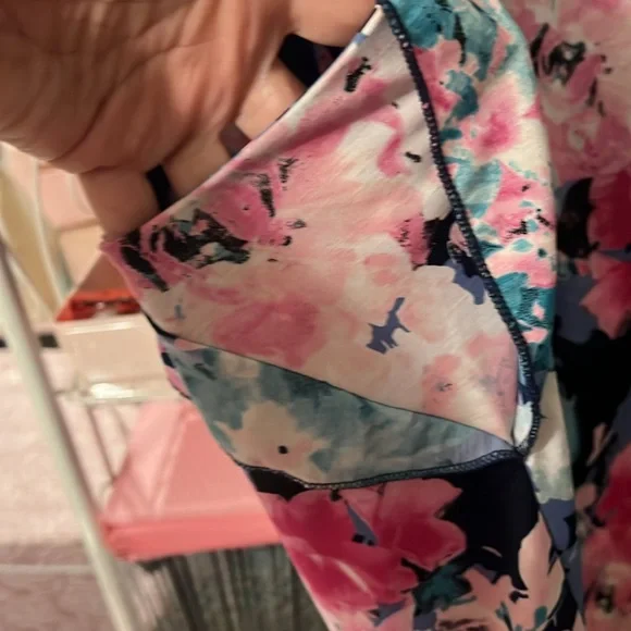 Sew in Love Floral Short Sleeve Top - Pink and Blue - Picture 2 of 6